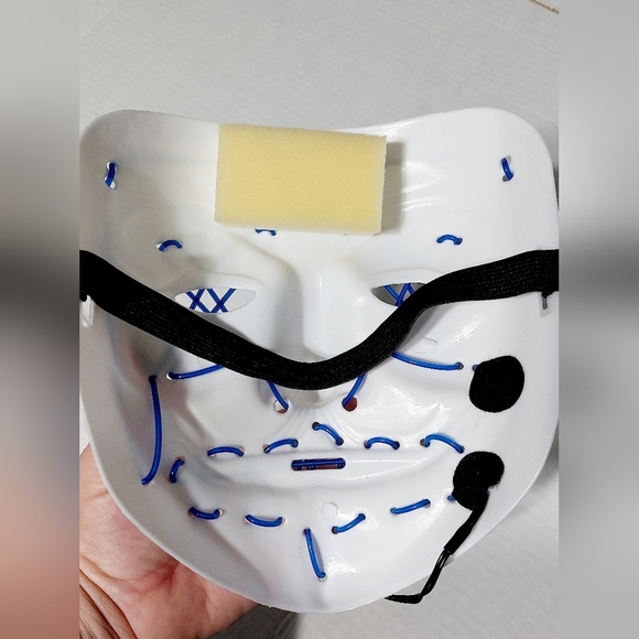 Halloween Blue LED Glow Mask EL Wire Light Up The Purge Style Five - Picture 4 of 6